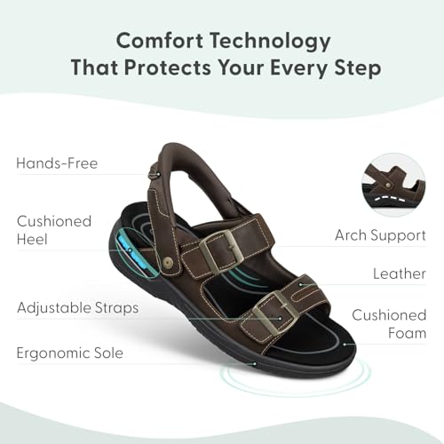 Orthofeet Men's Orthopedic Jupiter Hands-Free Slip-On Sandals3