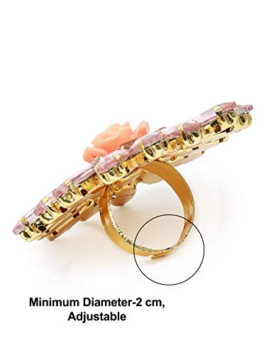 Crystal Shine Stones Party Bling Adjustable Finger Ring For Women