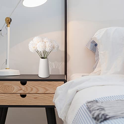 24 Pcs Chrysanthemum Flowers Artificial Ball Flowers Bouquet Long Stem Flowers Chrysanthemum Faux Flowers Hydrangea Boho Floral Tables Centerpieces For Home Kitchen Wedding Party Decorations (White) #TOP6