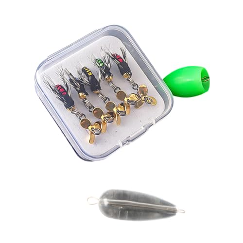 5 個釣りフライセットダブルフック??魚ルアー餌と尖ったフック釣りトップウォーター軽量人工
