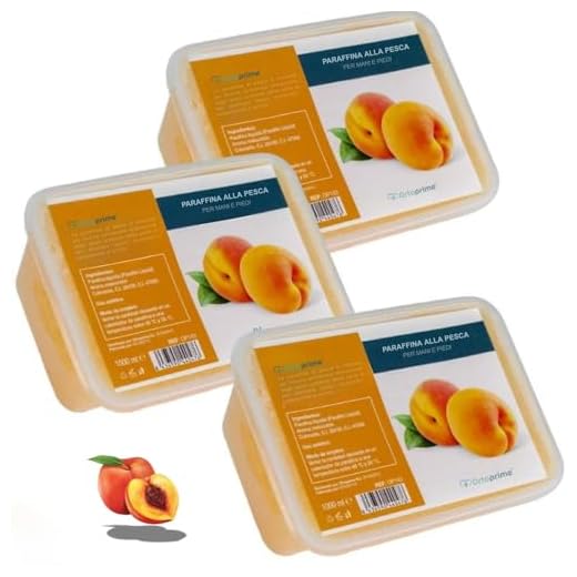 PARAFINA para Manos y Pies PACK 3 x 3000ml - Parafina Rehabilitación de Melocotón Antioxidante - Suaves Baños de Parafina Hidratante PROFESIONAL - Parafina Manos y Pies Artritis Artrosis 3000ml