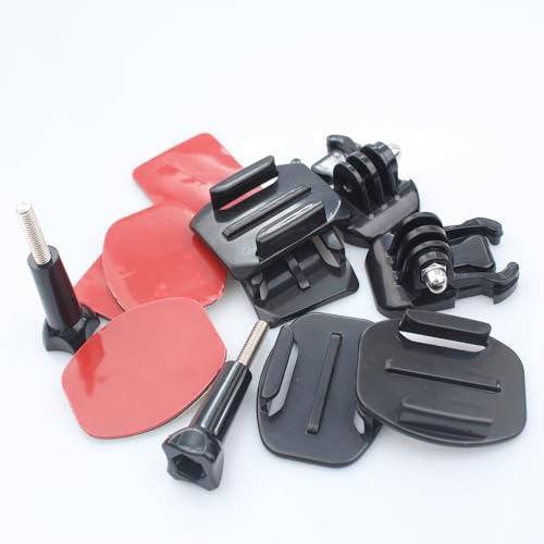 12 Pcs Soporte para Casco de Cámara Kit,Almohadillas Adhesivo de Montaje,Soporte Casco,Plana y Curvada Montura Pegatinas Compatible con GoPro Hero Session,4,3,3+,2 y Otras Cámaras de Acción - imagen 7