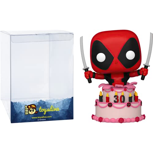 D E A D P O O L In Cake: P O P ! Vinyl Figurine Bundle With 1 Compatible 'Toysdiva' Graphic Protector (776-54654 - B)