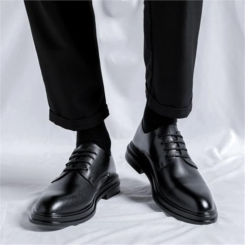 Men's Lace up Leather Dress Shoes Business Formal Black Low Top British Style Commuter Shoes for Office Suit3