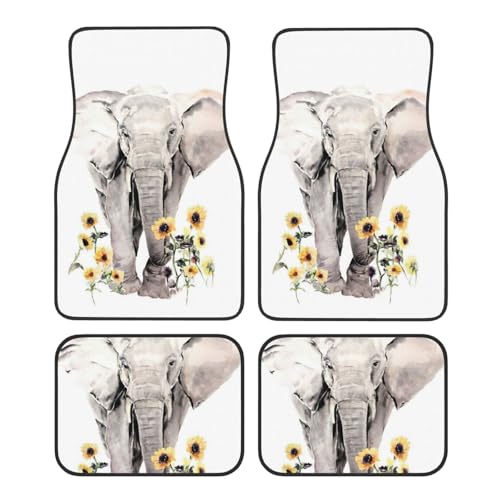Tapis de voiture universels tournesol et éléphant pour SUV, berline et camion
