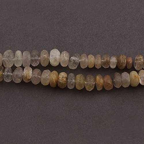 Rutiles dorés en perles rondelles facettées 8mm-12mm pour harmoniser vos bracelets de lithothérapie