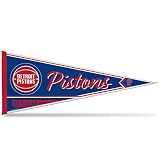 Rico Industries NBA Basketball Detroit Pistons Classic 12" x 30" Felt Wall Décor Pennant - Great for Home/Bed Room/Man Cave Décor