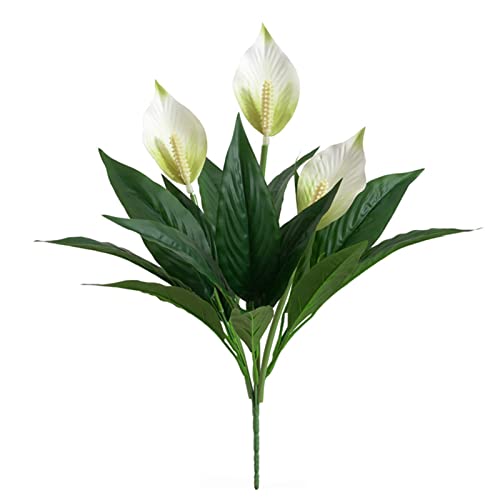 Fleur artificielle pour décoration de la maison, belle texture fine, fleur artificielle vive, faite à la main, en plastique, spathiphyllum pour la maison Cover