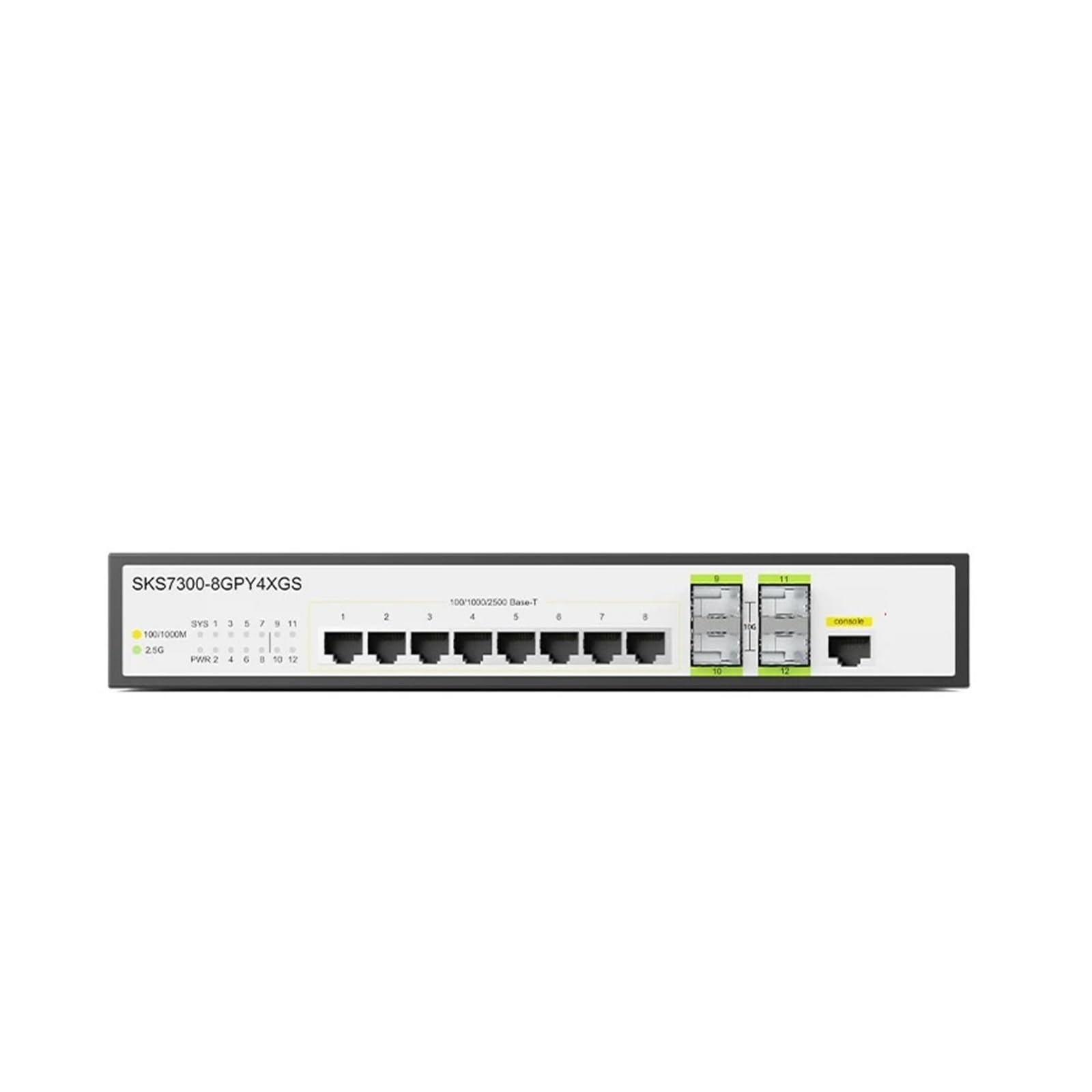 Conmutador de red, Conmutador Ethernet de 2,5g, 12 puertos stionados, concentrador de red de Internet óptico de 10gb, vlan y soporte de agregación de puertos, stión WEB/CLI,Confiable(With multimode)