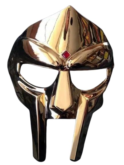 MF Doom Gladiator Face Mask Armor Medieval Handforged Replica Sca Larp 18 Gauge Stainless Steel Gold Finish Mask For Roleplay & Cosplay