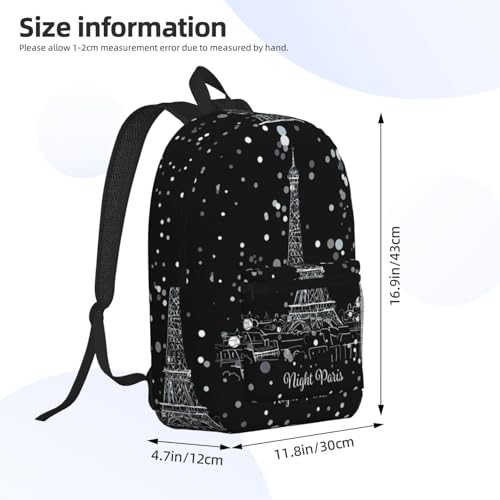 Sac à dos d'école léger Tour Eiffel pour éviter le mal de dos