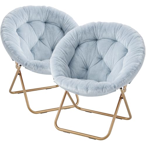 Magshion Faux Fur Saucer Chair (Set of 2)