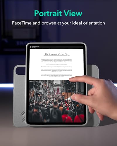 Image of ESR for iPad Air 11 Inch Case M4 /M3 /M2 (2026 /2025 /2024), iPad Air 5th /4th Gen Case (2022 /2020) 10.9 Inch, Removable Magnetic Cover, Adjustable Portrait /Landscape Stand, 9 Standing Angles, Grey