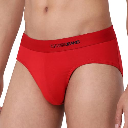 Image of Underjeans Men Premium Mid Grey Cotton Blend Regular Fit Brief