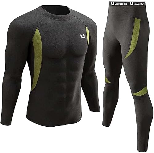 YESURPRISE Men’s Thermal Underwear Sets Top & Long Johns Fleece Sweat Quick Drying