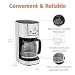 Amazon Basics Programmable Coffeemaker with Carafe and Reusable Filter, Stainless Steel, 12 Cups, Black - Image 2