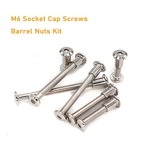 Binifimux 10-Pack M6 X 15Mm Rivet Hex Socket Head Cap Bolt And Barrel Nut For Furniture #TOP3
