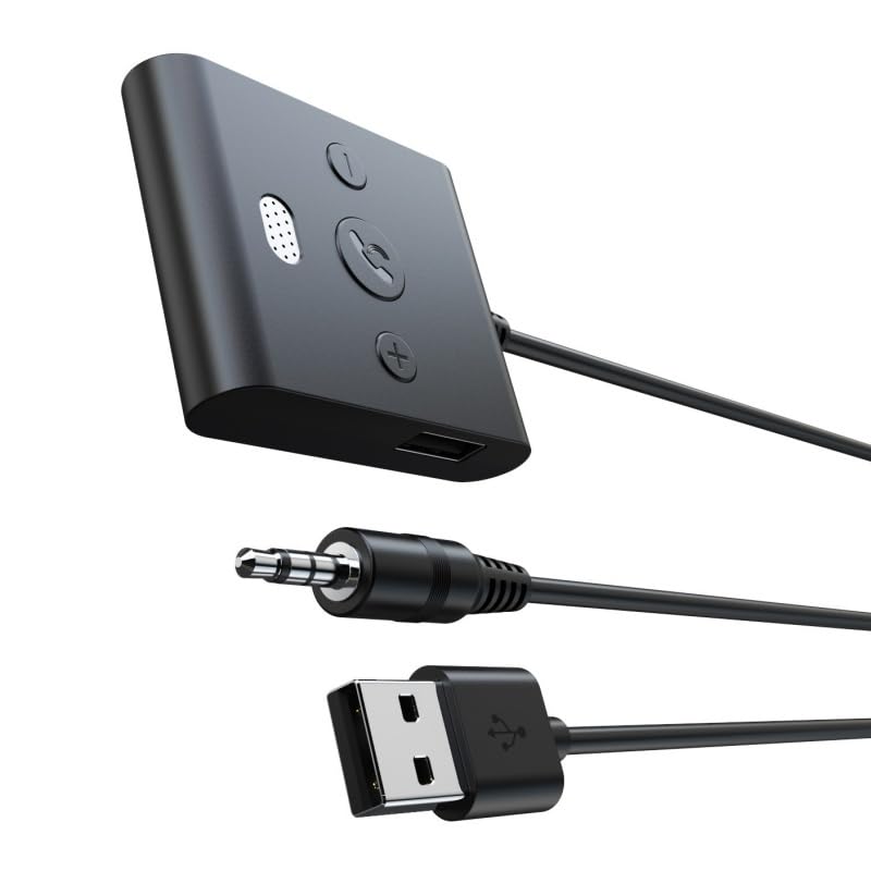 Bluetooth 5.4 Car Kit AUX Audio Receiver 3,5 mm USB U-Disk Stereo Wireless Audio Adapter z mikrofonem, rozmowy głośnomówiące, nawigacja, muzyka
