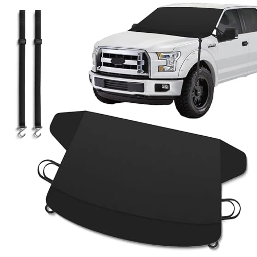 Image of 1 PC Car Windshield Cover, 70.9 inch / 180 cm x 47.2 inch / 120 cm Thickened Oxford Cloth Snow Cover, Anti-Freeze and Anti-Frost Car Protective Cover, Universal for Most Cars (Black)