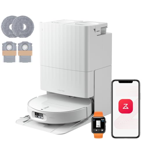 roborock Qrevo Edge 2 Set Saugroboter mit Wischfunktion&Hebarem Wischmopp, 25.000 Pa, Anti-Tangle, ultraflach 7,98 cm, 80 °C Heißwasser-Moppwäsche, FlexiArm-Technologie, AI-Hinderniserkennung(Weiß)
