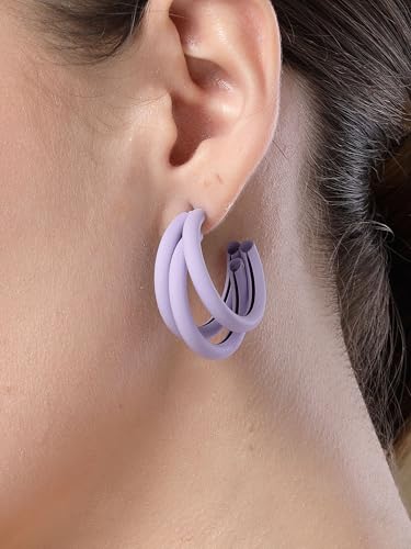 Image of Bohey by KARATCART Gold-Toned Classic Half Hoop Earrings for Women