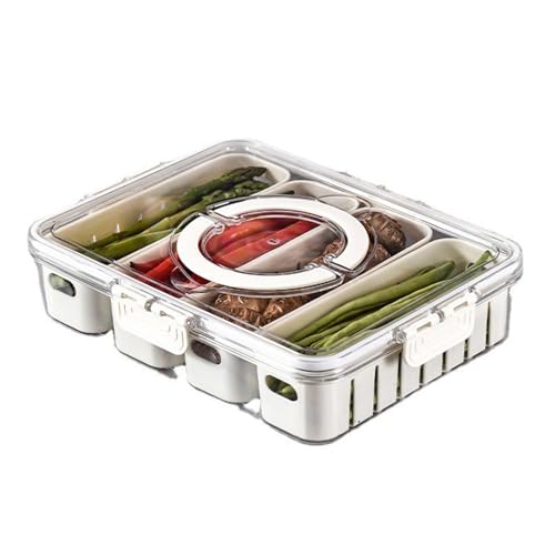 APSARAS USA Snack Box Container, Snackle Box Container, Divided Serving Tray with Lid and Handle,Snack Organizer for Candy, Fruits, Nuts, Snacks - Perfect for Party, Road Trip Essentials