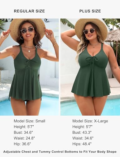 Blooming Jelly Womens Tankini Swimsuits Modest Tummy Control Bathing Suit Two Piece Swim Suit 2025 Swimwear with Bottoms3