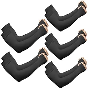Outivity UV-Schutz Kompressionsarmstulpen 5 Paar Schwarz