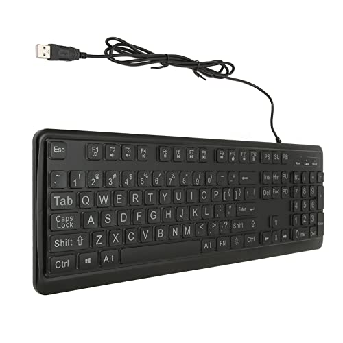 Clavier rétroéclairé à gros caractères et lettres en gras pour une lecture facile
