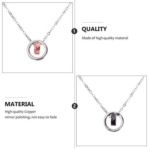 FAVOMOTO 2 Peças de Anel Duplo Colares Colar de Casal Joias Mulheres Homens Corrente de Pescoço de D