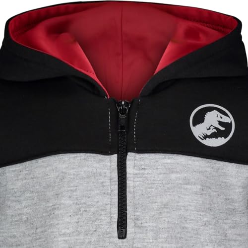Image of Jurassic Park Dinosaur Movie Logo Boys' Fleece Hoodie Pullover Sweatshirt w Zipper