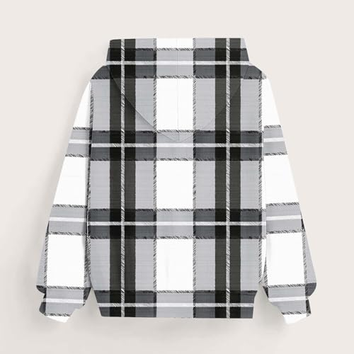 Girls Sherpa Lined Hoodies Fleece Casual Hooded Sweatshirts Plaid Trendy Cute Pullovers for Teen Girls3