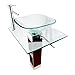 Renovators Supply Bohemia Glass Pedestal Sink Crystal Clear Countertop Modern Bathroom Vanity Vessel Sink, Chrome Faucet, Pop Up Drain, Towel Bar, Tempered Glass Counter And Wood Pedestal Combo
