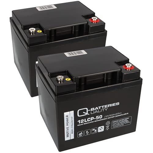 2 baterías AGM de plomo de 12 V/50 Ah – 12LCP-50 Ciclo fijo compatible MP50-12C, REC50-12I, WP50-12NE
