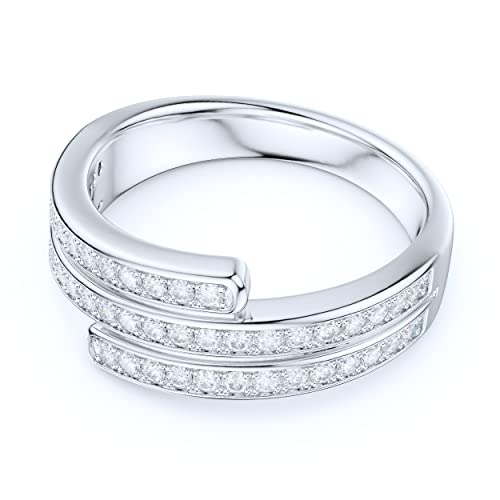 7.5mm Wide Sterling Silver Triplex Row Simulated Round Brilliant Cut Diamond or Genuine Moissanites Unisex Wedding Ring3