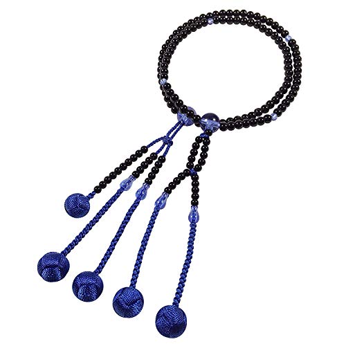 UMT Buddhist Prayer Beads Nichiren juzu Senior Plastic Agate PC Blue craystal and Royal Blue Woven Balls