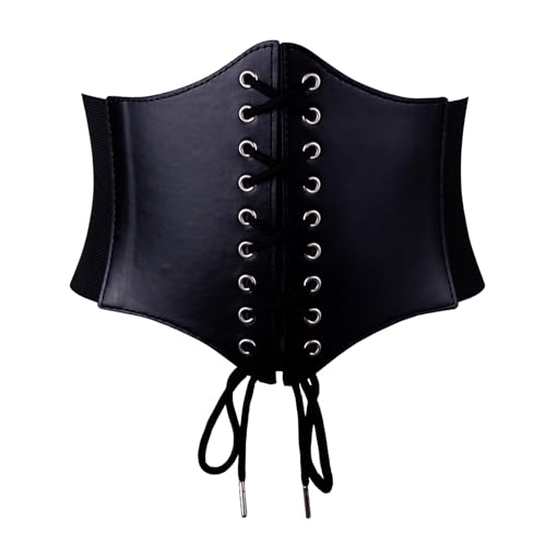 Women's Elastic Costume Waist Belt Lace-up Tied Waspie Corset Belts for Women