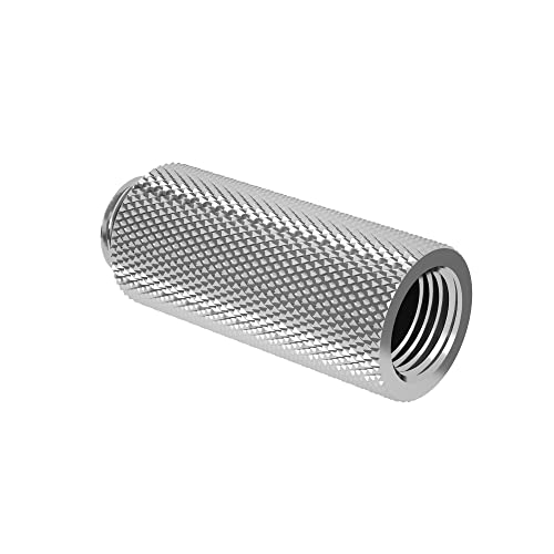 Extensor G1/4 macho a hembra de 40 mm plateado brillante para tubos de refrigeración