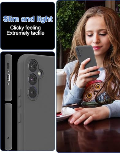 Image of DIZORO Microfiber Candy Case Compatible for Samsung A14 5G Smooth Touch Cushion Liquid Soft Silicone Gel Rubber Premium Mobile Accessories Non-Slip Full Body Protective Shockproof - New Dark Grey