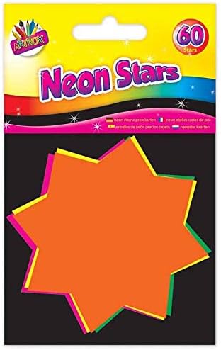 Fluorescent Neon Card Stars 60 x 6cm Markets Shops