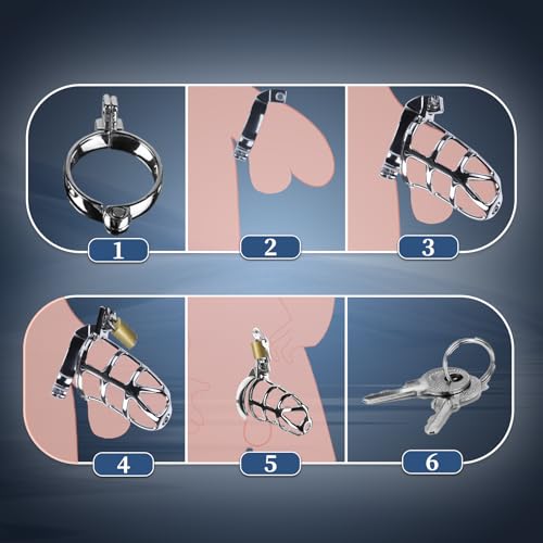 Peniskäfig Chastity Cage Sexspielzeug für Männer, Keuschheitskäfig Bondage mit 3 aktiven GrößenRinge 3 Metall Cock Ring 2 Schlüsseln, Adult Toys für Männer PenisÜbung und Abstinenz