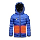 YAOJIWANG 2024 Chaqueta con Calefaccion Niños Niñas Chaleco Calefactable Chaqueta Calefactores Eléctricos USB 3 Niveles de Temperatura para Invierno al Aire Libre, Esquí, Camping