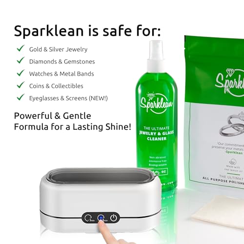 PREMIUM JEWELRY CLEANER FOR ALL JEWELRY | Natural Formula Free of Toxins and Ammonia| Includes Polishing Cloth|Silver, Gold and Diamond Cleaner and Tarnish Remover| Ultrasonic jewelry cleaner solution2