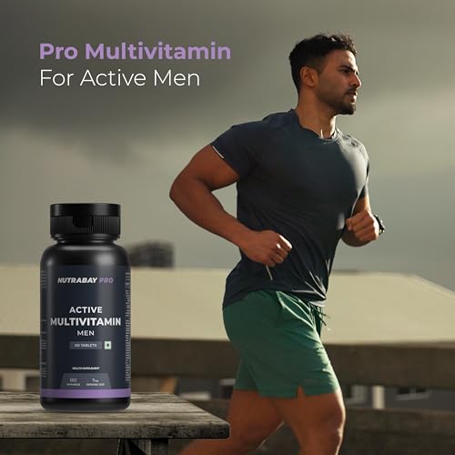 Nutrabay Pro Active Multivitamin for Men - 60 Tablets | 25 Vital Vitamins & Minerals with Zinc, Vitamin C, Vitamin D, Vitamin B12, and Multiminerals | Enhances Energy, Stamina & Immunity 4 4154umFmnLL