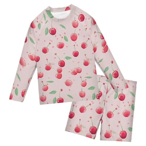 Cherry Fruit Toddlers and Baby Boys' Swimsuit Trunk and Rashguard Set B0402690