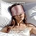 100% Natural Silk Eye Mask for Women Men, Soft Pressureless Cooling Blackout Eye Covers for Sleeping, Large Size Sleep Mask fits All Heads Adjustable, Lotus Pink