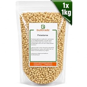Buxtrade Pinienkerne naturbelassen – Grade A1, 100 g bis 25 kg, aromatisch