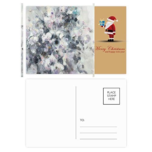 Cartes postales peinture à l’huile d’hiver fleurs de Père Noël support cartonné dessin