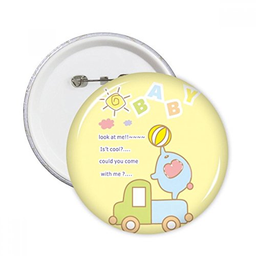 Badge éléphant pour masquer un trou de vêtement avec une broche ronde XXL