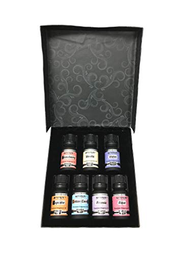 Top Fragrance Oil Gift Set - Best 7 Scented Perfume Oil - Cotton Candy, Freesia, Frosted Cupcake, Rose, Violet, Vanilla & Strawberry - Premium Grade - 10 mL by Sponix